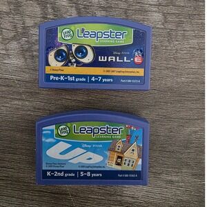 LeapFrog Leapster Disney Pixar Wall-E and Up Learning Game Cartridge Lot of 2